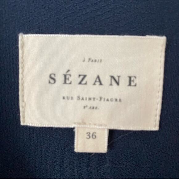 Sezane Manhatt Navy Blue Belted Jumpsuit size 36 US 4 - Picture 8 of 8